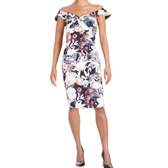 Sake Fifth Avenue Floral Off Shoulder Dress 6 - Picture 1 of 7